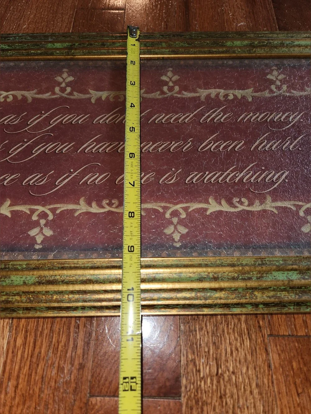 Framed Inspirational Wall Art in Burgundy and Gold